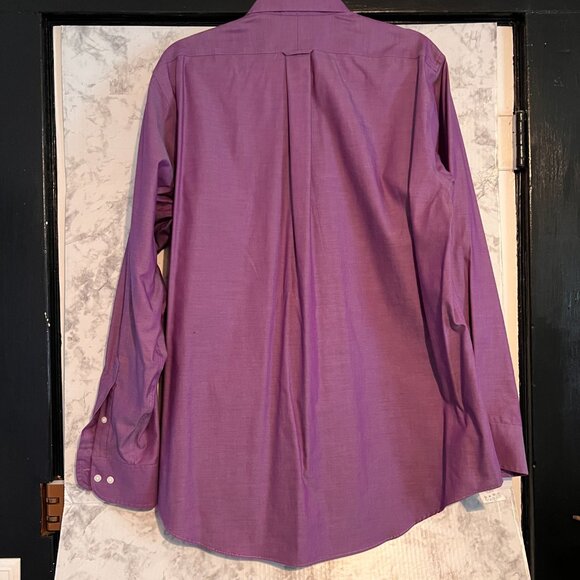 Men's Eagle Shirt 16.5-34/35 Purple 100% Cotton Button Down Dress - Picture 2 of 7